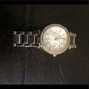 Michael Kors sliver watch with diamonds